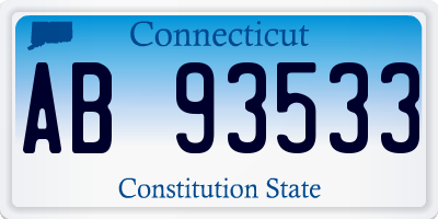 CT license plate AB93533