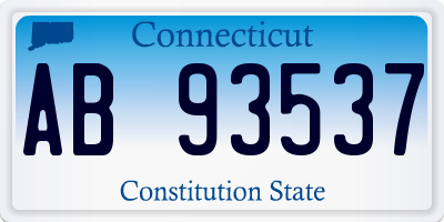 CT license plate AB93537