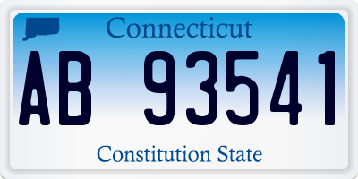 CT license plate AB93541