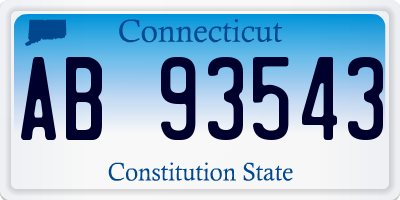 CT license plate AB93543