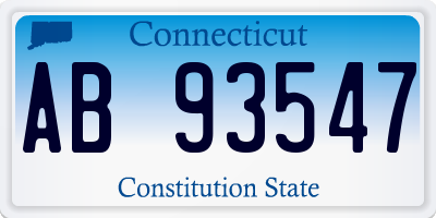 CT license plate AB93547