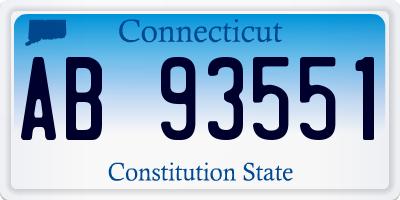 CT license plate AB93551