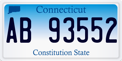 CT license plate AB93552
