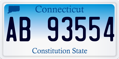 CT license plate AB93554