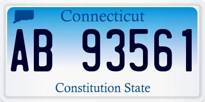 CT license plate AB93561