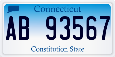 CT license plate AB93567