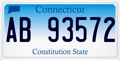 CT license plate AB93572