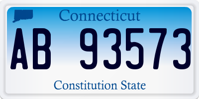 CT license plate AB93573