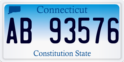 CT license plate AB93576