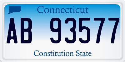 CT license plate AB93577