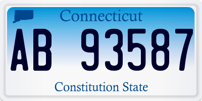 CT license plate AB93587