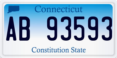 CT license plate AB93593