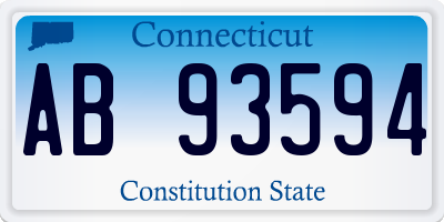 CT license plate AB93594