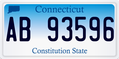 CT license plate AB93596