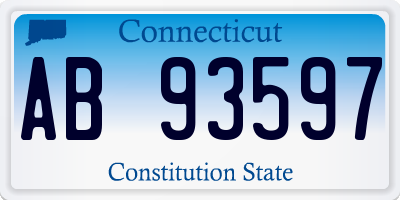 CT license plate AB93597