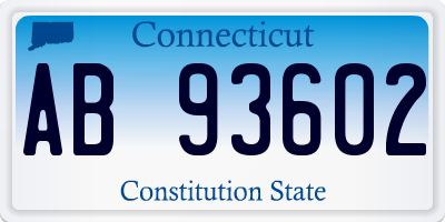 CT license plate AB93602