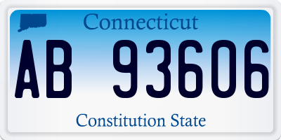 CT license plate AB93606