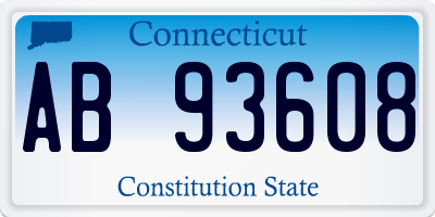 CT license plate AB93608