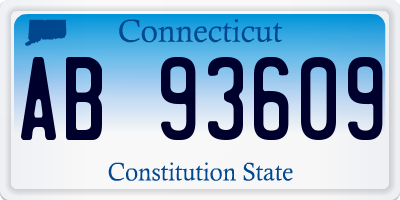 CT license plate AB93609