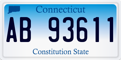 CT license plate AB93611