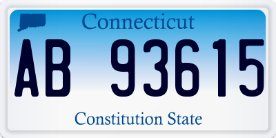 CT license plate AB93615