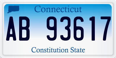 CT license plate AB93617