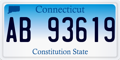 CT license plate AB93619