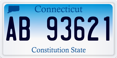CT license plate AB93621