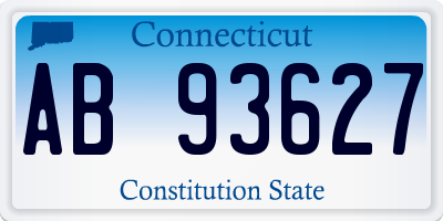 CT license plate AB93627