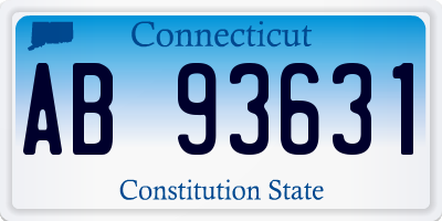 CT license plate AB93631