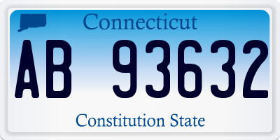 CT license plate AB93632