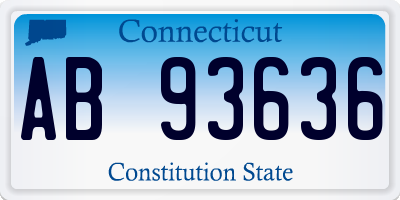 CT license plate AB93636