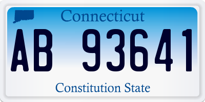 CT license plate AB93641