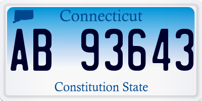 CT license plate AB93643