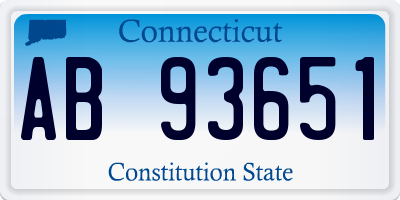 CT license plate AB93651