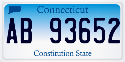 CT license plate AB93652