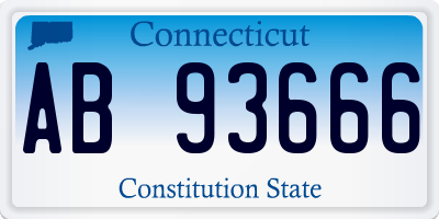 CT license plate AB93666