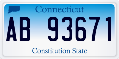 CT license plate AB93671