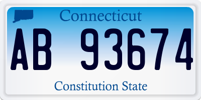 CT license plate AB93674