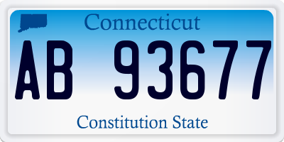 CT license plate AB93677