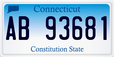 CT license plate AB93681