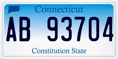 CT license plate AB93704