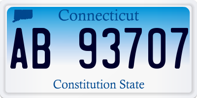 CT license plate AB93707