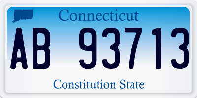 CT license plate AB93713