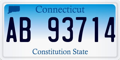 CT license plate AB93714