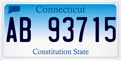 CT license plate AB93715