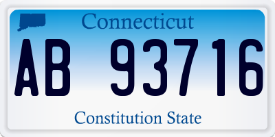 CT license plate AB93716