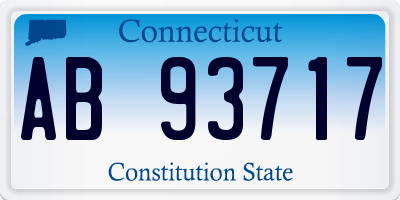 CT license plate AB93717