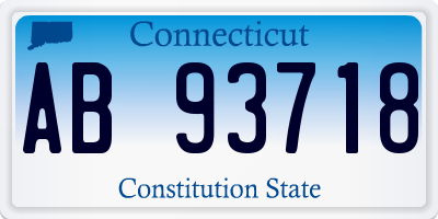 CT license plate AB93718