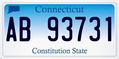 CT license plate AB93731